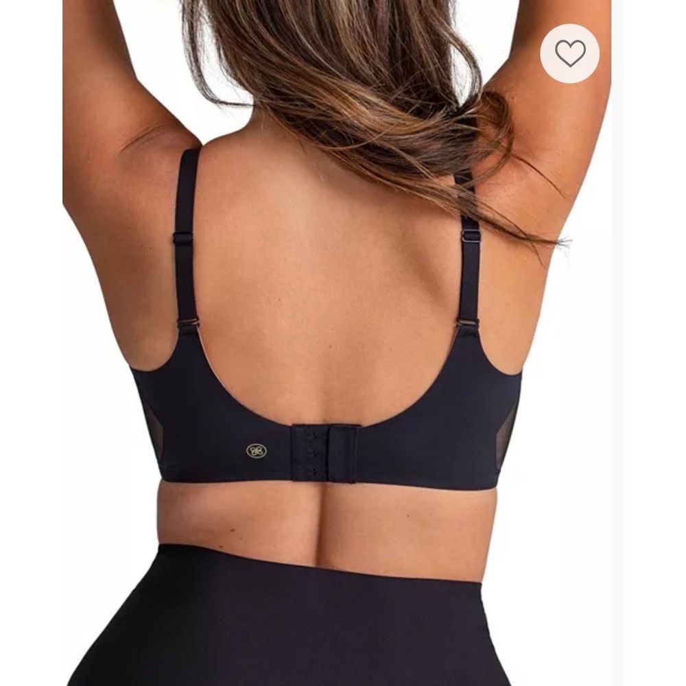 Honeylove V-Neck Bra Shadow Black Mesh Wireless Support XL lightweight - Picture 2 of 6
